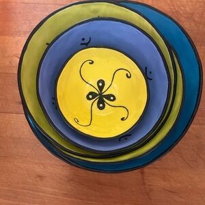 Kri Kri Studio Hand-Painted Nesting Bowl Set (6pc) – 2011 – Rare Colors